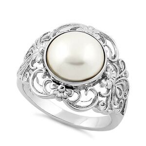 New Sterling Silver Majestic Mother of Pearl Ring